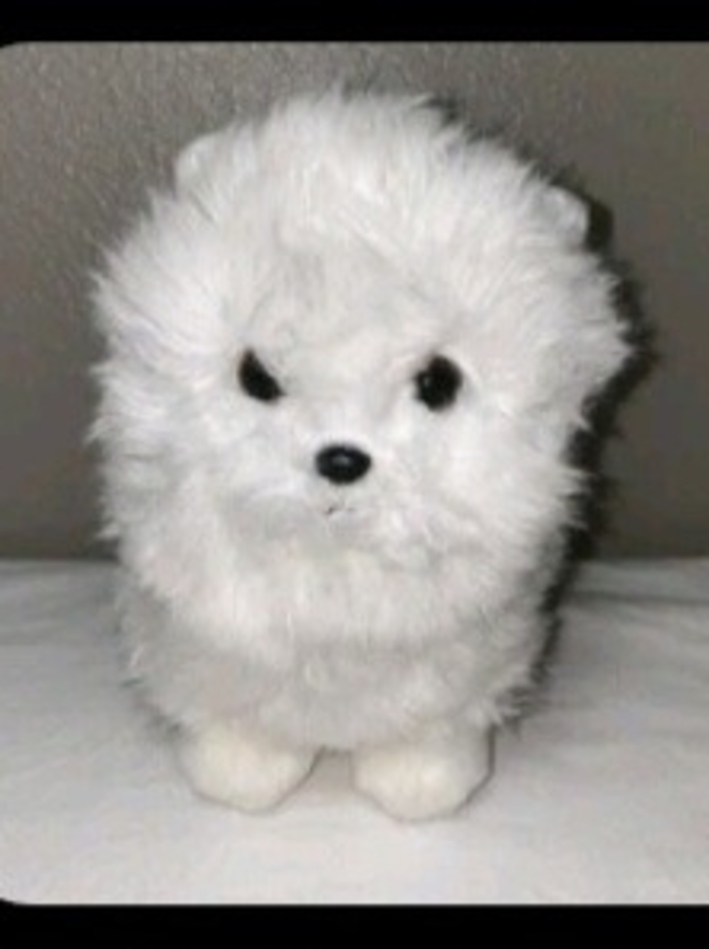 Myoni Tots. Plush White Fluffy Dog Toy - Soft